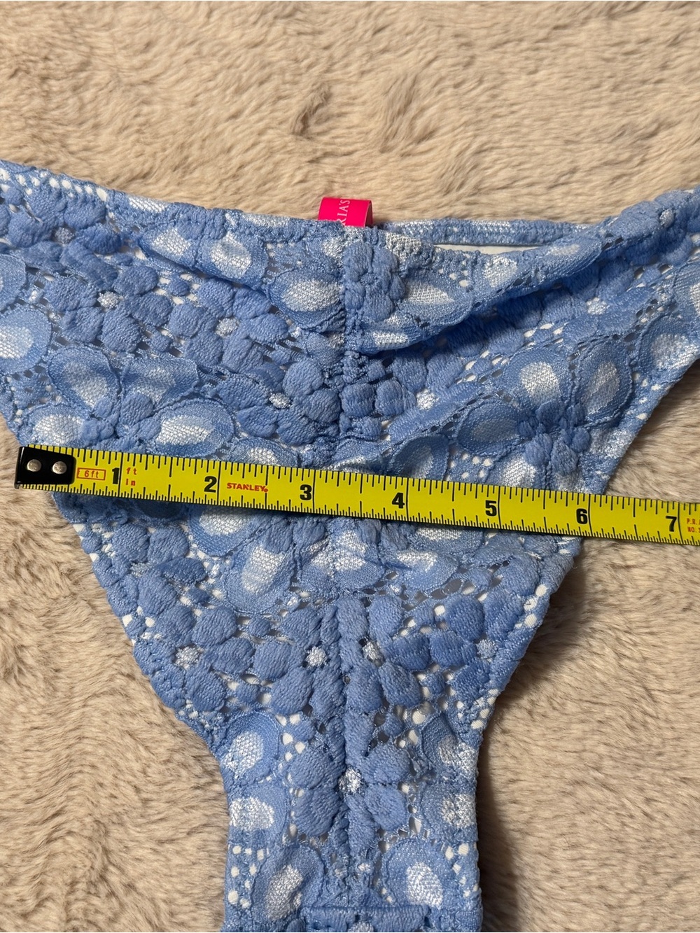 Victoria's Secret Bikini Set Strappy Itsy Blue Floral Lace Cheeky Bandeau 6 8 M - Picture 5 of 8